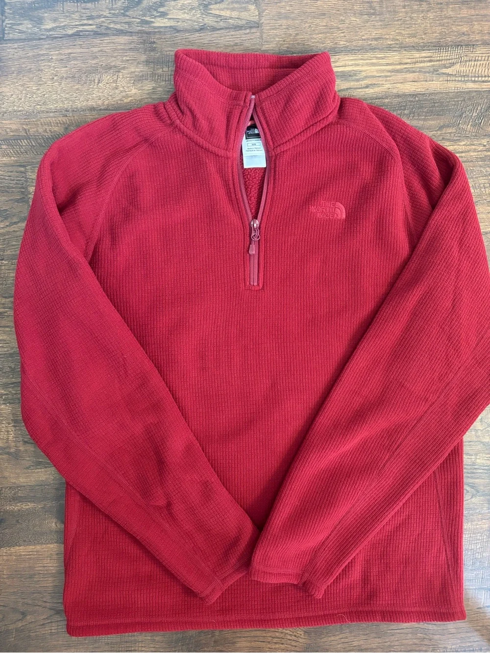 The North Face Men's Half-Zip Fleece Waffle Knit Pullover Medium